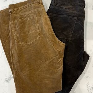 Men’s Kirkland signature corduroy pants dark brown light brown new 34x34